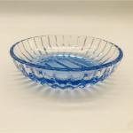 Cone Shape Vertical Stripe Glass Bath Accessory Set Ombre Blue Color