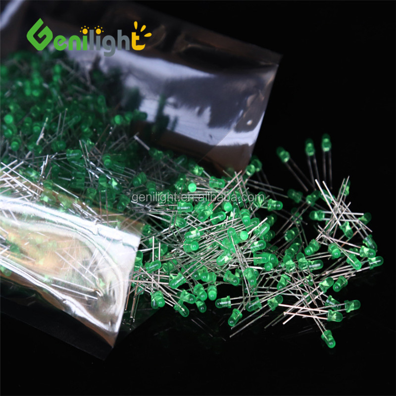 Fixed LED Light Emitting Diode GREEN F3 LEDs Diode with Max. Reverse Voltage of 5V