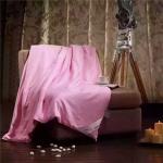 Natural mulberry silk quilt 100% cotton jacquard fabric in light pink /dark pink