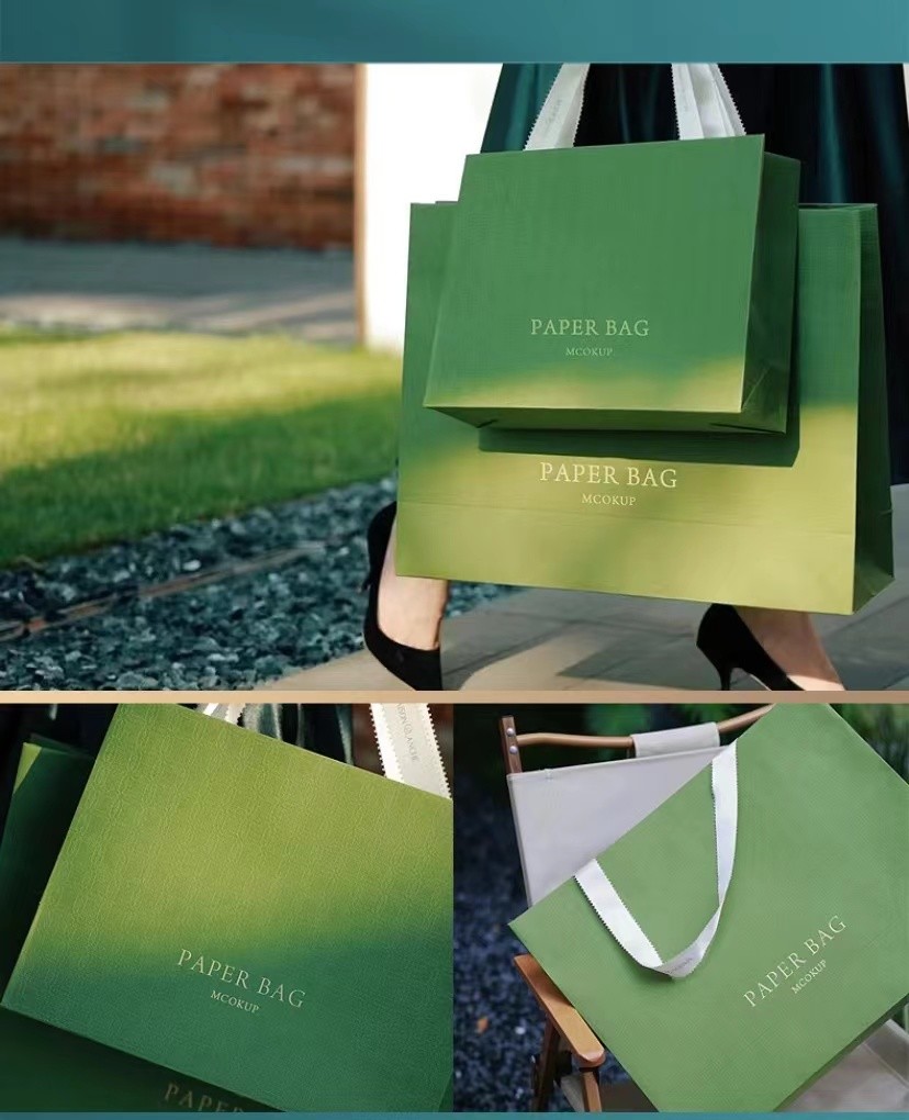 ODM Grapefruit Color Paper Garment Bags Custom Printed Paper Take Out Bags
