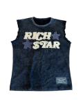 Men's Hip Hop 100% Cotton Acid Washed Sleeveless Tank Top with Custom Logo
