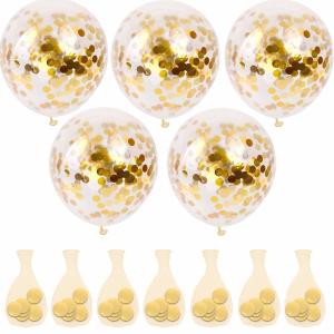 China 50 Pcs Gold Confetti Balloons , 12 Inch Latex Party Balloons With Confetti Dots factory