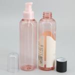Transparent Pink 120ml 4oz Cylinder Plastic Spray Bottle
