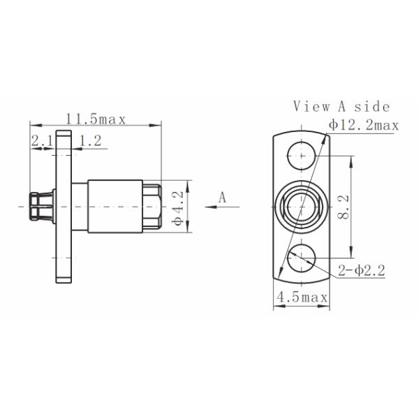 2 Hole Flange Female SMPM RF Connector For CXN3506 / MF108A Cable Connector