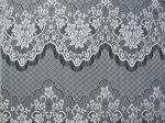 Decorative Eyelash Nylon Lace Fabric Scalloped Yellow Polyamide for Night Dress
