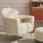 Adjustable Head Restraint Fabric Leisure Chair Sponge Filler Velvet Single Sofa