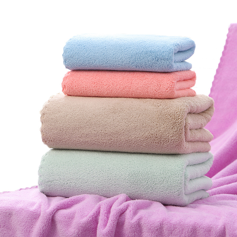 Everyone Age Group Customized Logo Coral Fleece Towel Set 2 Piece Microfiber Towel