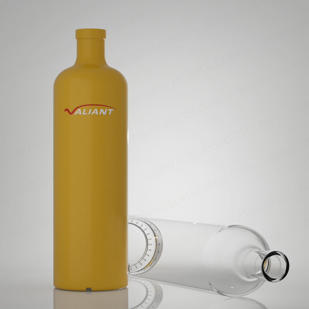 Body Material Glass 750ml Super Flint Rum Vodka Whisky Tequila Gin Bottle with Cork