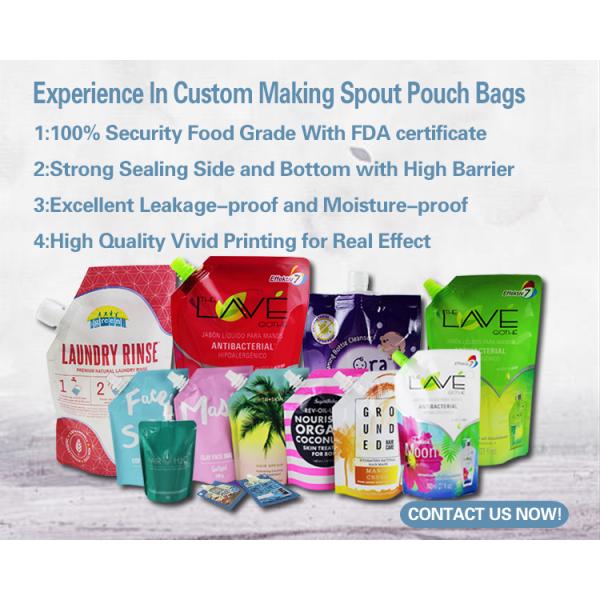 Customized Shape and Printed Screw top Cap Reusable Aluminum Foil Stand Up Pouch With Spout