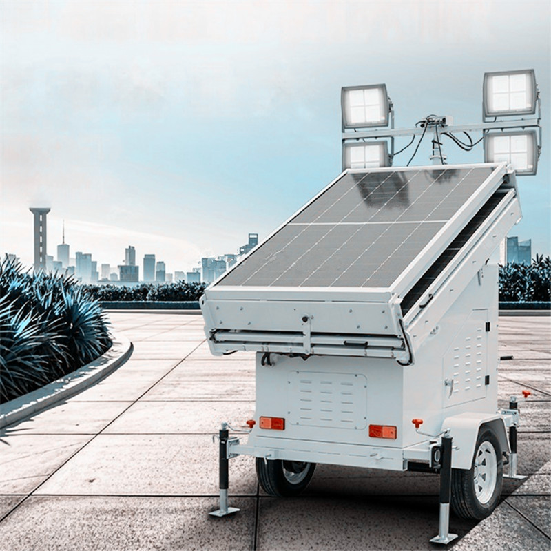 Towable Light Tower Generator Light Tower Height 5 Sections 7M Mobile Solar Light Tower Rental