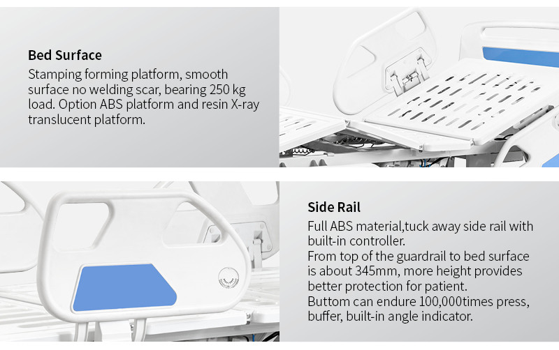 2150MM 250KGS Electric Medical Automatic Patient Bed For Home ICU Adjustable