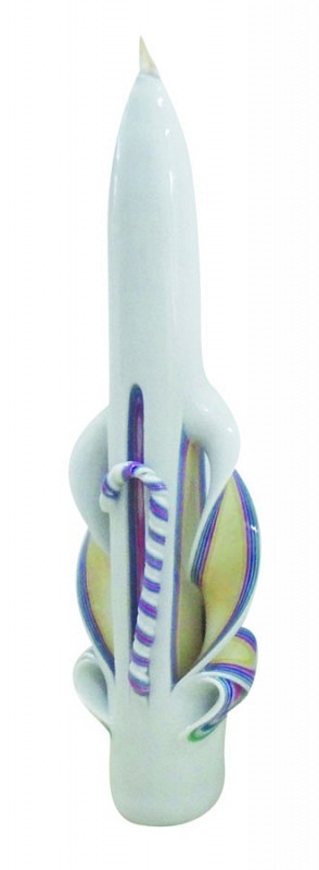 100% paraffin wax unscented & handmade 10"tapered havdalah candle packed into gift box