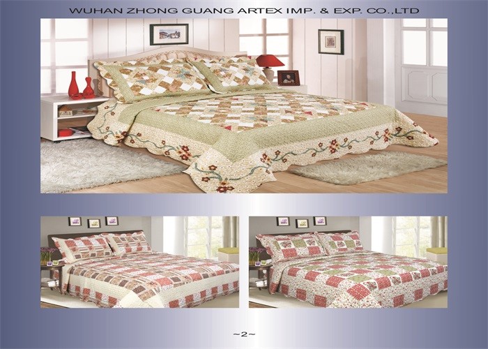Burgundy Color Home Bed Quilts Modern Technics With Matched Printed 240x260cm