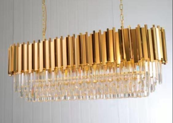 Large Crystal LED Chandelier Luxury K9 Crystal Hanging Light Living Room Pendant