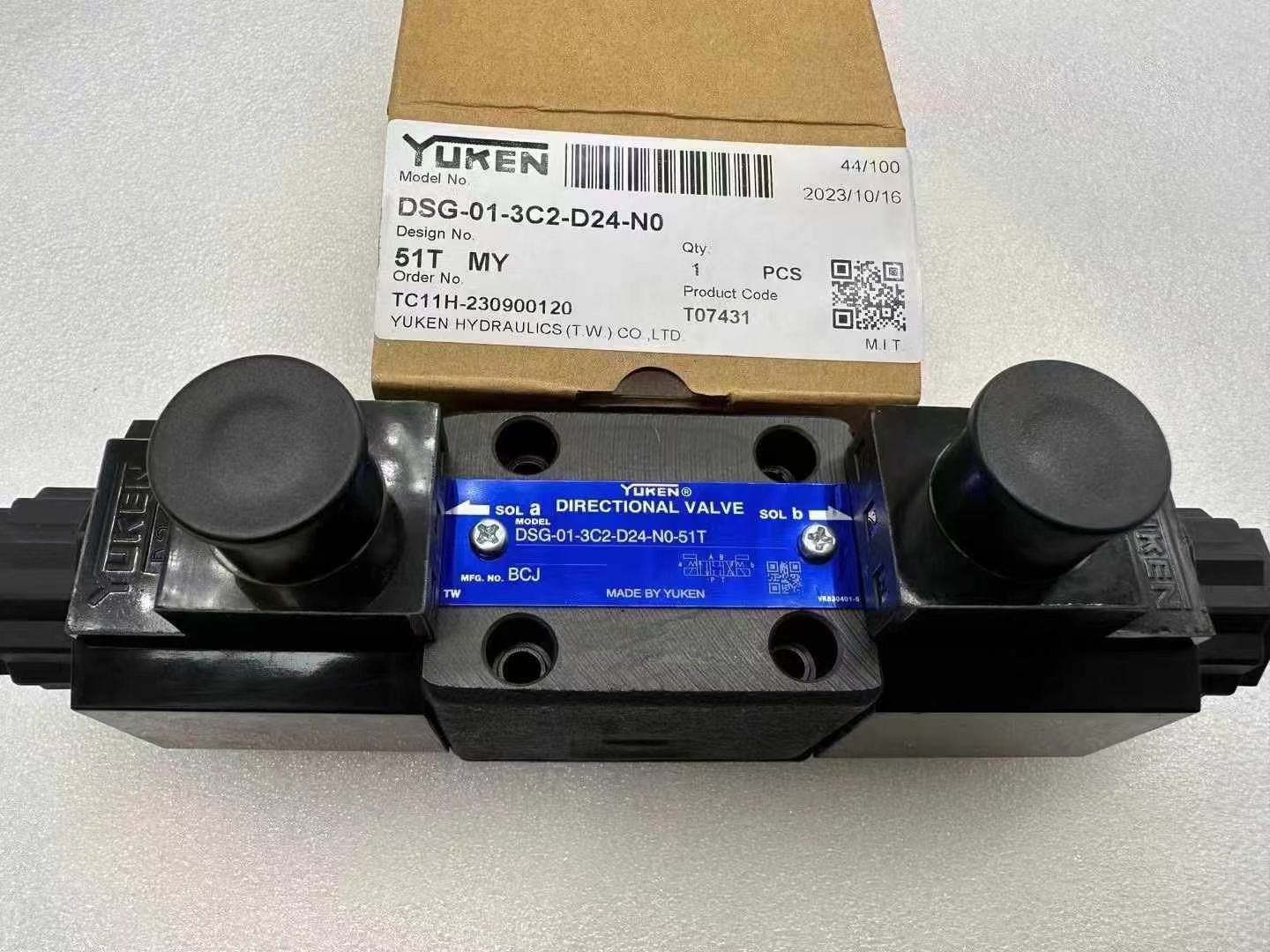 DSG-01-3C2-A220-51T YUKEN Solenoid Valve DSG-01-3C2-D24-NO-51T DSG-03-2B2-D24-N0-51T For Pump Truck Parts