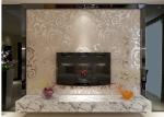 European Style Embossed Vinyl Wallpaper Silver Grey Leaf Pattern for Home ,