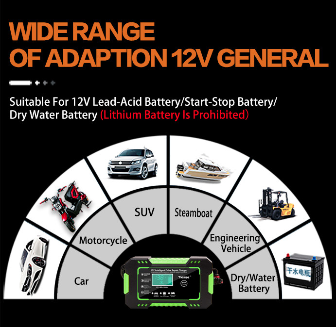 12V 170W Rapid Pulse Repair Battery Charger Microprocessor Controlled