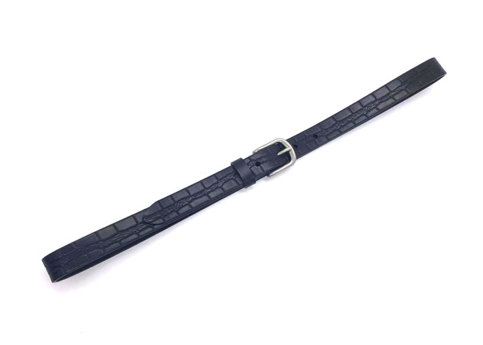 Women's Skinny Alligator Embossed Leather Casual Dress Belt With Antique Silver Buckle Style