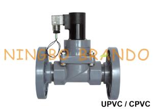 China 1 1/4'' Flanged UPVC PVC Plastic Solenoid Valve Anti Corrosion 24V 220V factory