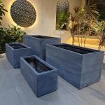 Modern Style Fiber Clay Planters Powder Coated Finishing