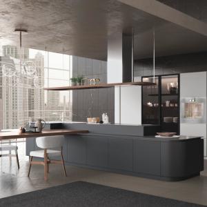 China Luxury Modern Smart Modular Kitchen Design Wooden Furniture Veneer Door Panel Economic Wood Wall Kitchen Cabinet With Island factory