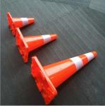 red Reflective Film pvc safety cone 70cm Height No Discoloration One Or Two