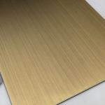 1219*2438mm 0.55mm 304 Stainless Steel Sheet Antique Brass Hairline AFP Design