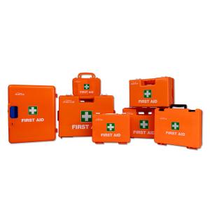 China Empty Wall Mounted First Aid Kit Boxes ABS Plastic Orange Color factory