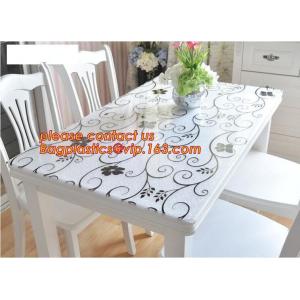 PVC Tablecloth Gold Silver Flower Soft Glass Square/Rectangle Tablecover