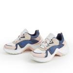 Nappa PU Women Chunky Sneakers breathable with perforated panels