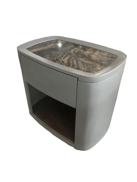 Marble top vinyl upholstery Custom made 1-drawer night stand of 5-star hotel