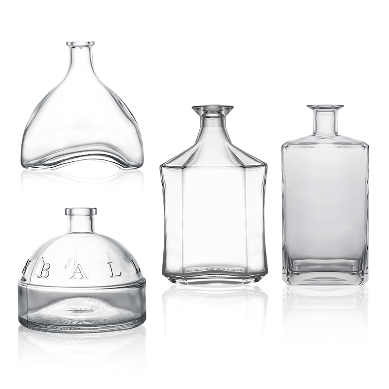 Glass Base 500ml 700ml 750ml Clear Flint Liquor Bottle with Custom Cap and Cork Top