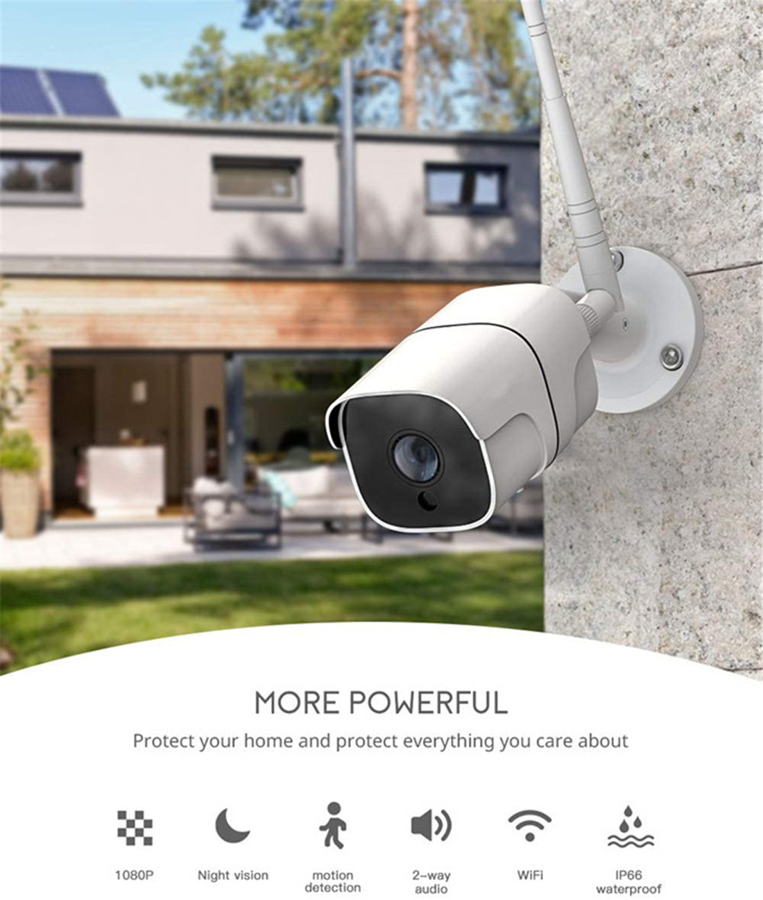 Smart Life Cloud Wireless Wi-Fi IP Outdoor Camera 2MP Intelligent 1080P IP66 Waterproof RJ45
