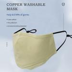 SGS Washable Copper Ion Cotton Mask Anti-Virus Black Protective Mask Elastic
