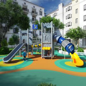 China LLDPE Plastic Galvanized Steel Outdoor Playground Slide Anti Crack factory