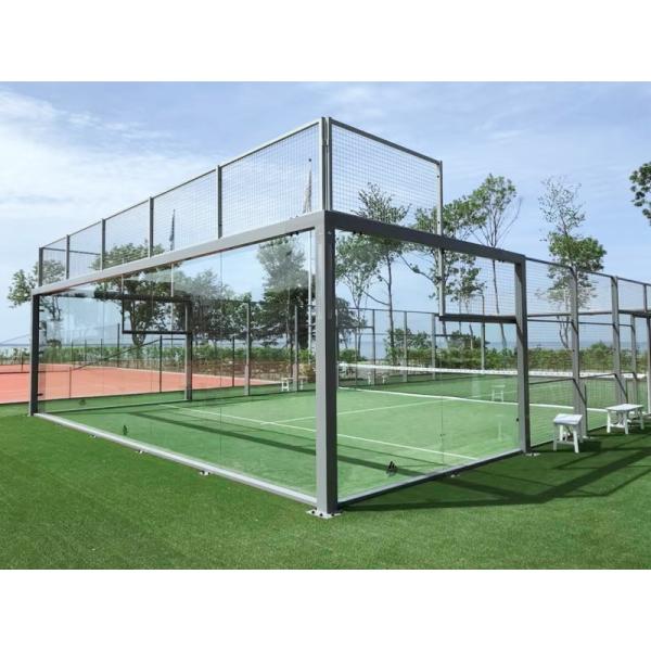 High Grade Stainless Screws And Steel Net PE Coating Professional Grade Outdoor Padel Sports Field Panoramic Platform Tennis Equipment