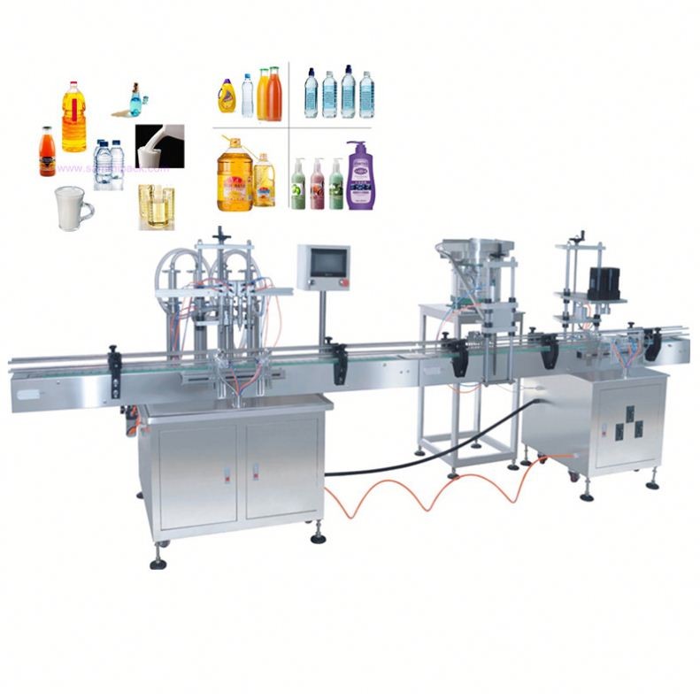China Automatic Liquid Filling Packaging Machine 4 Heads Straight Line factory