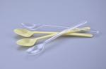18.5 cm Long Handle disposable Plastic party Spoons 7'' in clear or beige color