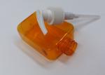 Orange Clear Flat Plastic Cosmetic Bottles Hand Wash Body Cream PET Container