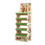 5-Tier Free-Standing Wooden Display Rack Custom Brand Graphic For Retail Shop
