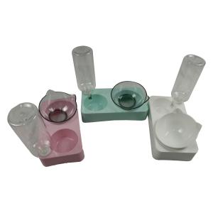 China Plastic Cat Food Bowls Dispenser Pet Automatic Double Dog Dish Feeders 8 Cup 6.25 Cup 8 Oz factory