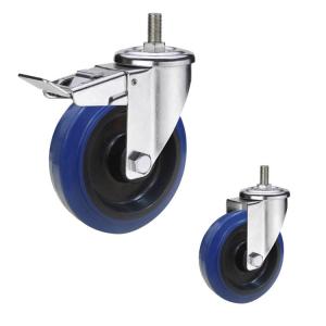 China 5 Inch 200kg Capacity Threaded Stem Casters With Roller Bearing factory