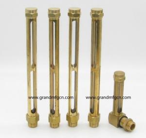 China male NPT thread 1/4 natural brass oil sight glass level gauge for oil level checing quartz glass tube ODM OEM welcome on sale