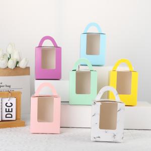 China Portable Window Paper Cup Cake Packaging Box Muffin Box Dessert Box on sale