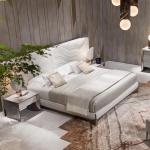 Eco Friendly Modern Bedroom Furniture Sets Genuine Leather King Size Bed