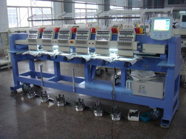 Low Noise Six Heads Cap Embroidery Machine , Embroidery Hat Machine / Equipment