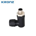 Professional M12 Connector Rated Current 4A Brass Contact Surface Black Housing