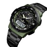Men's dual-display analog and digital wrist watch for men waterproof casual