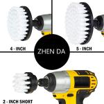 White Electric Extrusion Molding Scrubber Drill Brush Kit 3Pcs Household