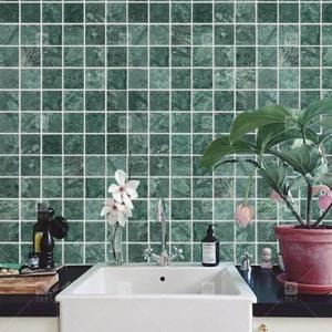 China Natural Marble Mosaic Polished Swimming Pool Tile Green Square Shape Home Decoration factory